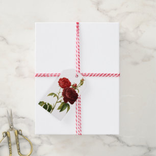 Tiefrotes Vintages Rosenmalen Geschenkanhänger