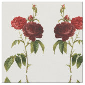 Tiefrotes Vintages Rosenmalen Stoff (Nahaufnahme)