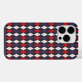 Tiefrotes violettes Argyle-Muster iPhone Hülle (Rückseite (Horizontal))
