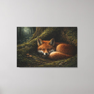 Tiefschlaf im Wald   Fuchs-Kunst   Gespannte Leinw Leinwanddruck