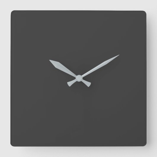 Tiefschwarz Quadratische Wanduhr (Vorderseite)
