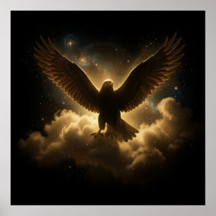 Tiefschwarze und goldene Luxus-Illyrer-Wand mit Er Poster