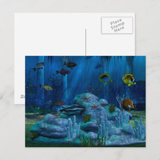 Tiefsee 3D Digital Postkarte (Vorne/Hinten)