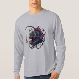 Tiefsee-Anglerfisch-Comic-Art-Langarmshirt T-Shirt