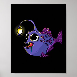 Tiefsee-Anglerfisch Laternenfisch Angler Fisch See Poster