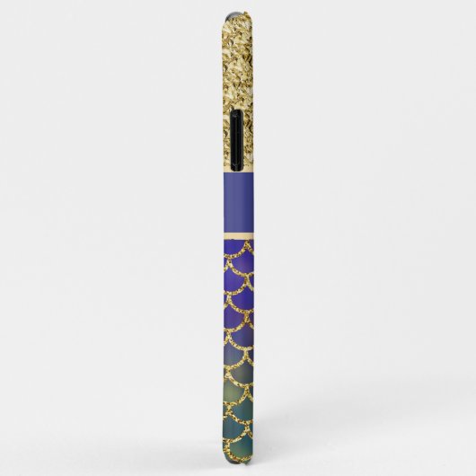 Tiefsee-Blaue Meerjungfrauenskala Personalisiert Case-Mate iPhone Hülle (Hinten/Rechts)