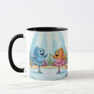Tiefsee-Eiskunstlauf: Funkelnder Fisch-Ballerina Tasse