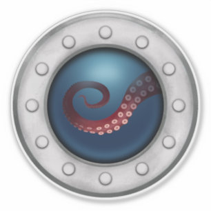 Tiefsee-Kreatur in Porthole Untersee Aufkleber