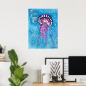 Tiefsee-Medusa Print Poster (Heimbüro)