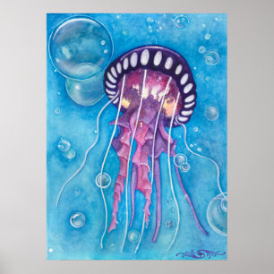 Tiefsee-Medusa Print Poster