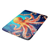 Tiefsee-Octopus-Glow-Design Badematte (Schrägansicht)