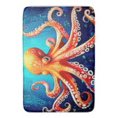 Tiefsee-Octopus-Glow-Design Badematte (Vorderseite Vertikal)