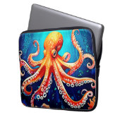 Tiefsee-Octopus-Glow-Design Laptopschutzhülle (Vorderseite Links)