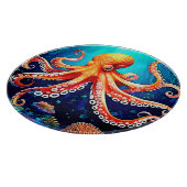 Tiefsee-Octopus-Glow-Design Schneidebrett (Ecke)
