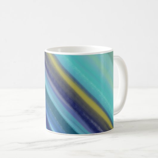 Tiefsee-Ozean Blautöne Kaffeetasse (VorderseiteRechts)