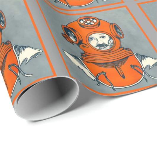 Tiefsee-Taucher Geschenkpapier (Rolleneckpunkt)