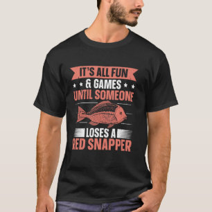 Tiefseeangeln Roter Schnapper Design für einen rot T-Shirt