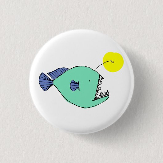 Tiefseeanglerfisch-Abzeichen Button (Vorderseite)