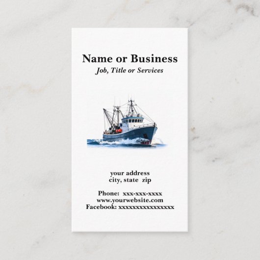 Tiefseefischboot Visitenkarte (Vorderseite)