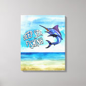 Tiefseefischerei Schwertfisch Canvas drucken Leinwanddruck (Vorderseite)