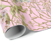 Tiefseegarnelen-Goldschimmer-Unterwasser-Korallenf Geschenkpapier (Rolleneckpunkt)