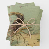 Tiefseegarnelen, Vintage Meerestiere Geschenkpapier Set (Beispiel)