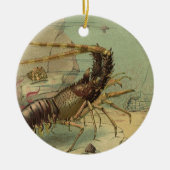 Tiefseegarnelen, Vintage Meerestiere Keramikornament (Vorne)