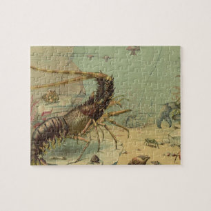 Tiefseegarnelen, Vintage Meerestiere Puzzle