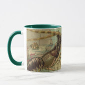 Tiefseegarnelen, Vintage Meerestiere Tasse (Links)