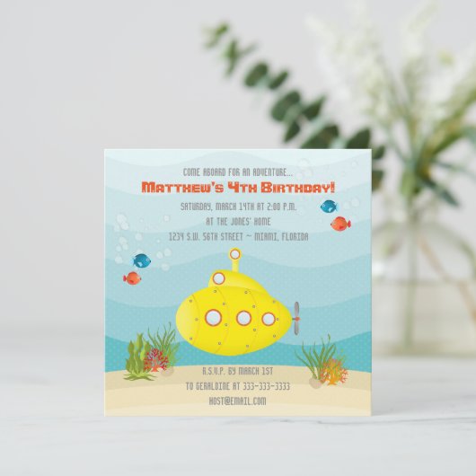 Tiefseegarnelenuntersee Einladung (Stehend Vorderseite)