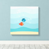 Tiefseegarnelenuntersee Leinwanddruck (Insitu (Holzboden))