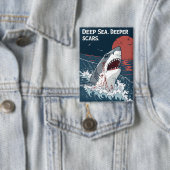 Tiefseehaar Narben Großer Weißer Hai Button (Insitu)