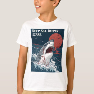 Tiefseehaar Narben Großer Weißer Hai T-Shirt
