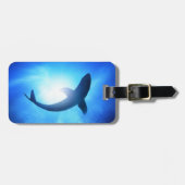 Tiefseehai-Silhouette Gepäckanhänger (Vorderseite horizontal)