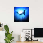 Tiefseehai-Silhouette Poster (Heimbüro)