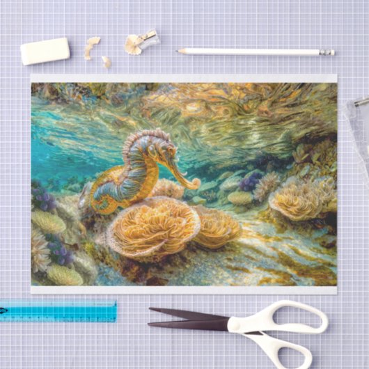 Tiefseekorral, Fantasy Seepferd Dreams Seidenpapier (Handwerk)