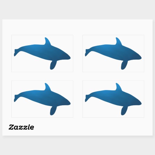 Tiefseeorca-Silhouette Rechteckiger Aufkleber (Blatt)