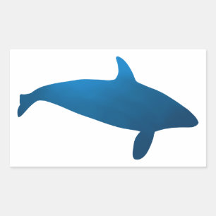 Tiefseeorca-Silhouette Rechteckiger Aufkleber
