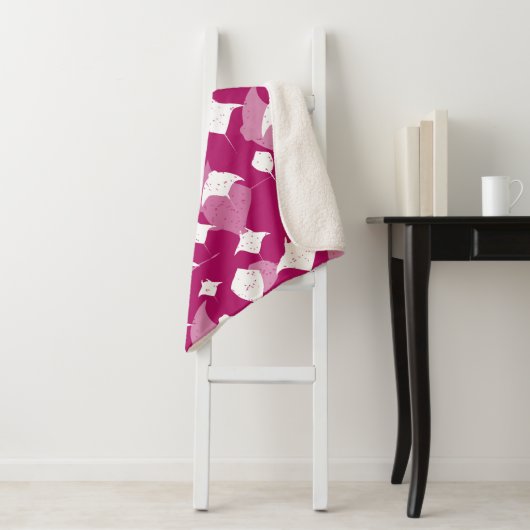 Tiefseetauchen Himbeere Rosa und Weiß Sherpadecke (Beispiel)