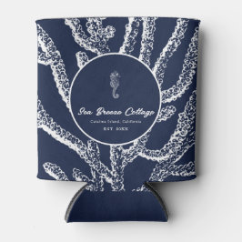 Tiefseetauchen: Navy Blue & White Nautical Inspiri Dosenkühler