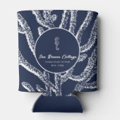 Tiefseetauchen: Navy Blue & White Nautical Inspiri Dosenkühler (Rückseite)