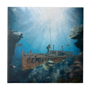 Tiefseetaucher Fliese