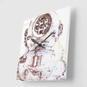 Tiefseetaucher Quadratische Wanduhr (Winkel)