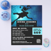 Tiefseetaucher-Silhouette, Tauchunterricht Flyer (Einzeln)