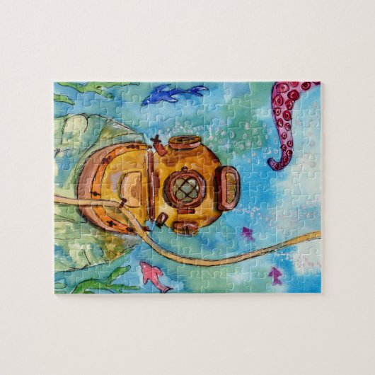 Tiefseetaucher unter Wasser Puzzle (Horizontal)