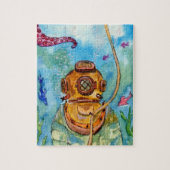 Tiefseetaucher unter Wasser Puzzle (Vertikal)