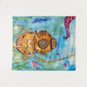 Tiefseetaucher unter Wasser Wandteppich (Vorderseite (Horizontal))