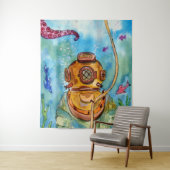 Tiefseetaucher unter Wasser Wandteppich (Beispiel)