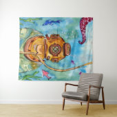 Tiefseetaucher unter Wasser Wandteppich (Beispiel (Horizontal))