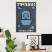 Tiefseetaucher (Vintage Poster Design) (Heimbüro)